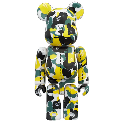 Bearbrick BAPE Camo 28th Anniversary #1 Green Yellow 100% Herstellerbild 1