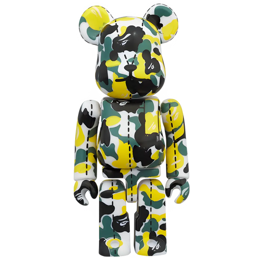 Bearbrick BAPE Camo 28th Anniversary #1 Green Yellow 100% Herstellerbild 1