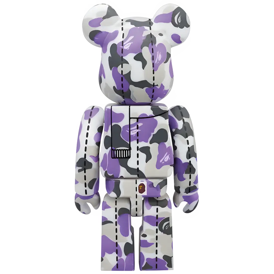 Bearbrick BAPE Camo 28th Anniversary #1 Purple Grey 100% Herstellerbild 2