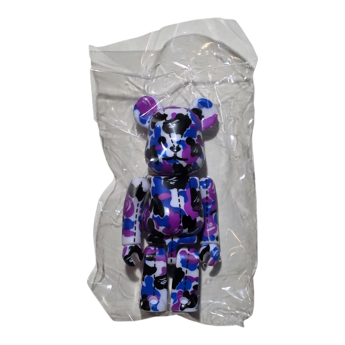 Bearbrick BAPE Camo 28th Anniversary #2 Blue/Purple/Black 100% in Folie