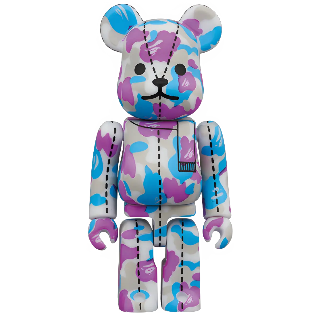 Bearbrick BAPE Camo 28th Anniversary #2 Blue/Purple/Grey 100% Herstellerbild 1
