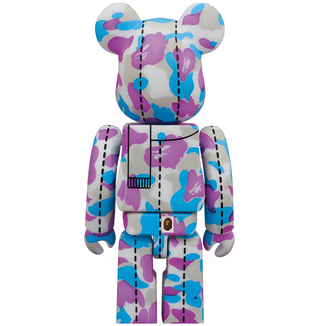 Bearbrick BAPE Camo 28th Anniversary #2 Blue/Purple/Grey 100% Herstellerbild 2