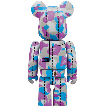 Bearbrick BAPE Camo 28th Anniversary #2 Blue/Purple/Grey 100% Herstellerbild 2