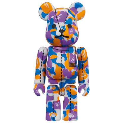 Bearbrick BAPE Camo 28th Anniversary #2 Blue/Purple/Orange 100% Herstellerbild 1