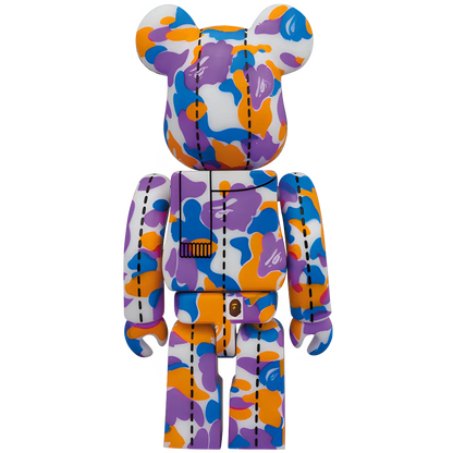 Bearbrick BAPE Camo 28th Anniversary #2 Blue/Purple/Orange 100% Herstellerbild 2