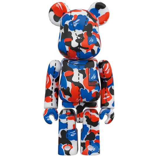 BE@RBRICK BAPE Camo 28th Anniversary #2 Blue/Red/Black (100%)