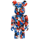 BE@RBRICK BAPE Camo 28th Anniversary #2 Blue/Red/Black (100%)