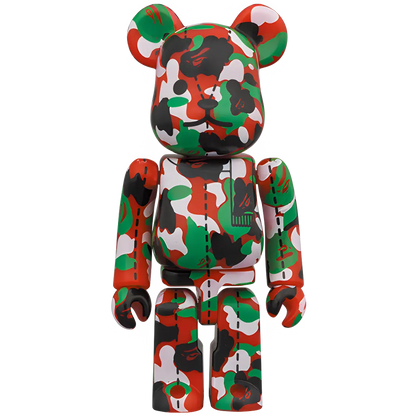 Bearbrick BAPE Camo 28th Anniversary #2 Green/Red/Black 100% Herstellerbild 1