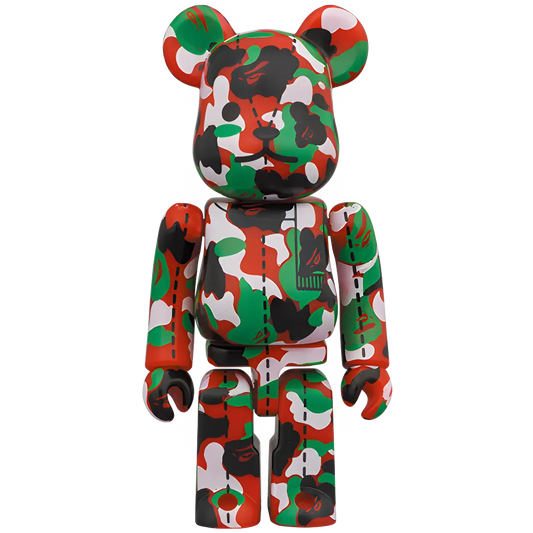 Bearbrick BAPE Camo 28th Anniversary #2 Green/Red/Black 100% Herstellerbild 1
