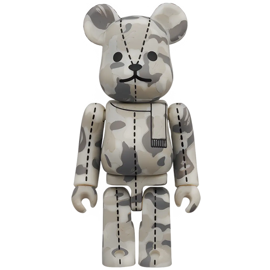 Bearbrick BAPE Camo 28th Anniversary #2 Grey 100% Herstellerbild 1