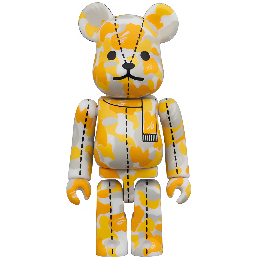 Bearbrick BAPE Camo 28th Anniversary #2 Yellow/Orange/Grey 100% Herstellerbild 1