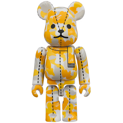 Bearbrick BAPE Camo 28th Anniversary #2 Yellow/Orange/Grey 100% Herstellerbild 1