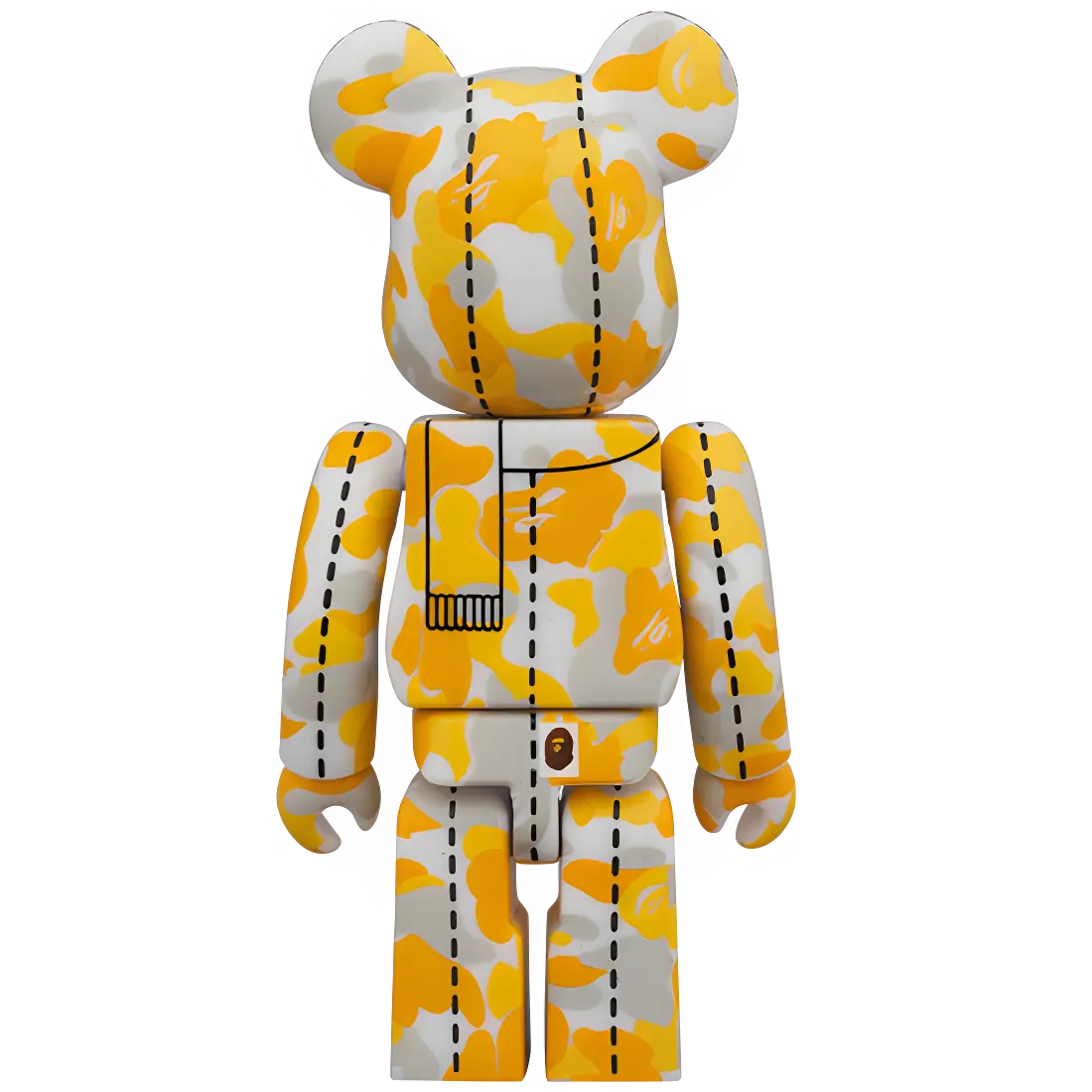 Bearbrick BAPE Camo 28th Anniversary #2 Yellow/Orange/Grey 100% Herstellerbild 2