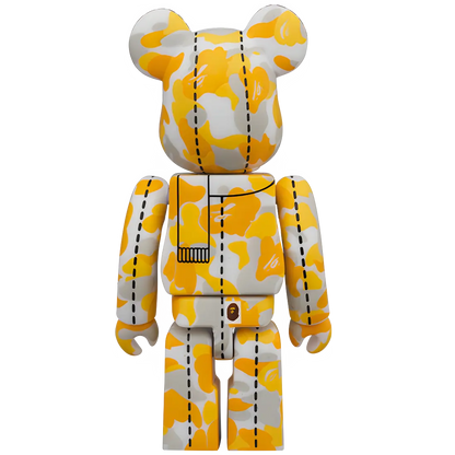 Bearbrick BAPE Camo 28th Anniversary #2 Yellow/Orange/Grey 100% Herstellerbild 2