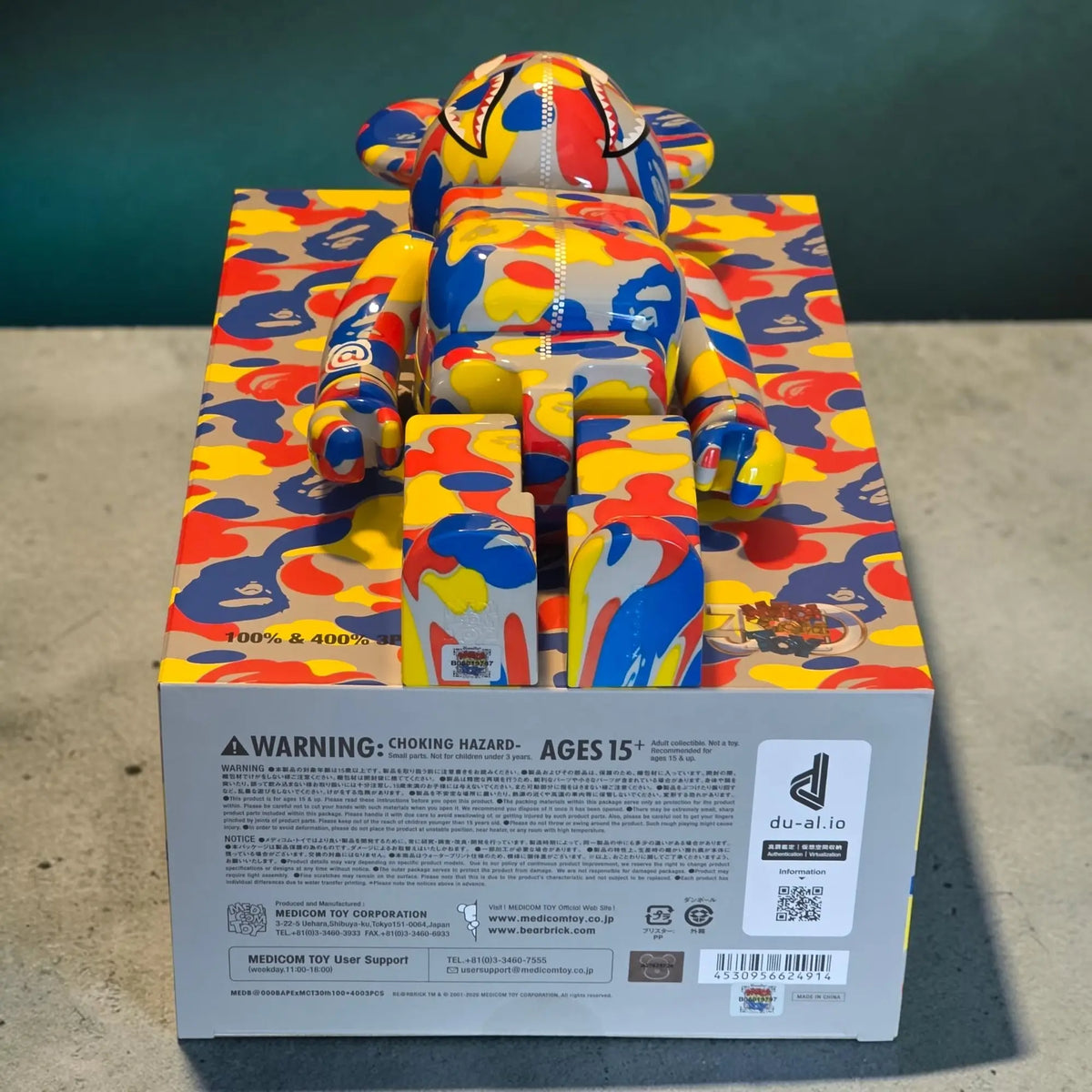 Bearbrick BAPE Camo Shark Medicom Toy 30th Anniversary 3er-Set 100%+400% Echtheitsmerkmale