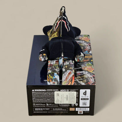 Bearbrick BAPE Legacy Camo Shark Navy 100%+400% Echtheitsmerkmale