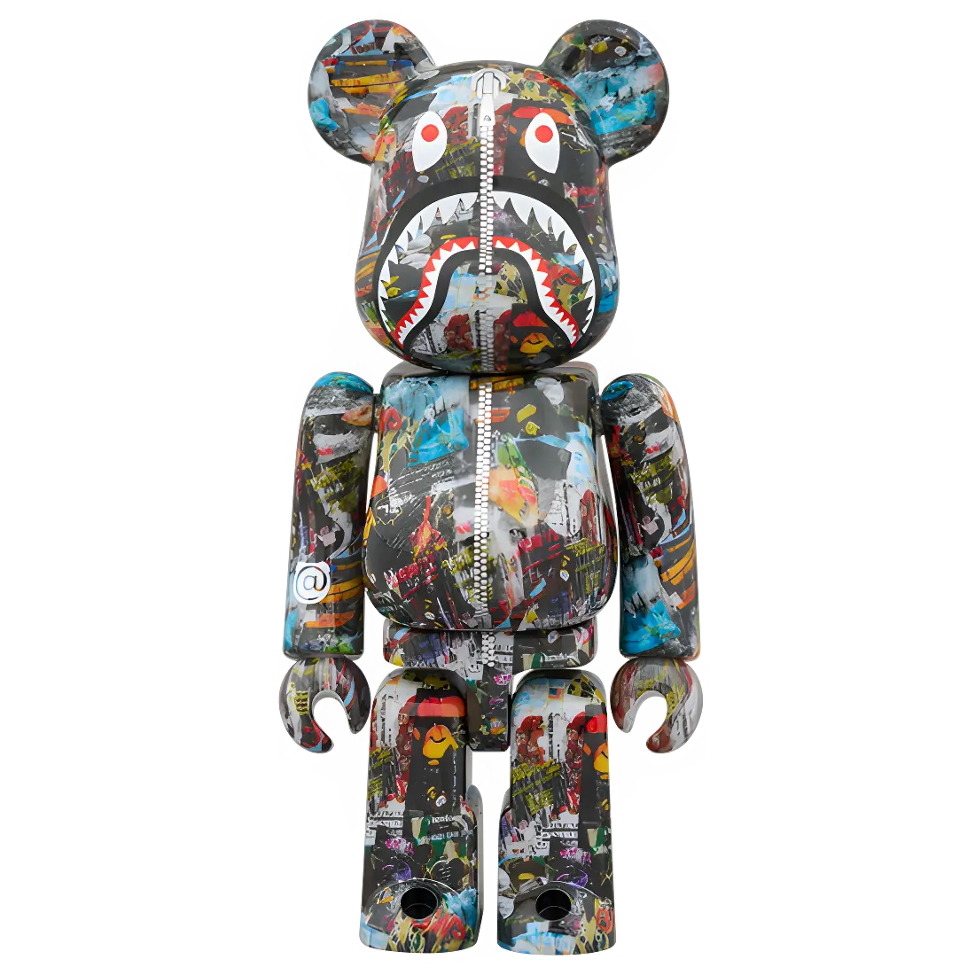 Bearbrick BAPE Legacy Camo Shark Navy 100%+400% Herstellerbild 3