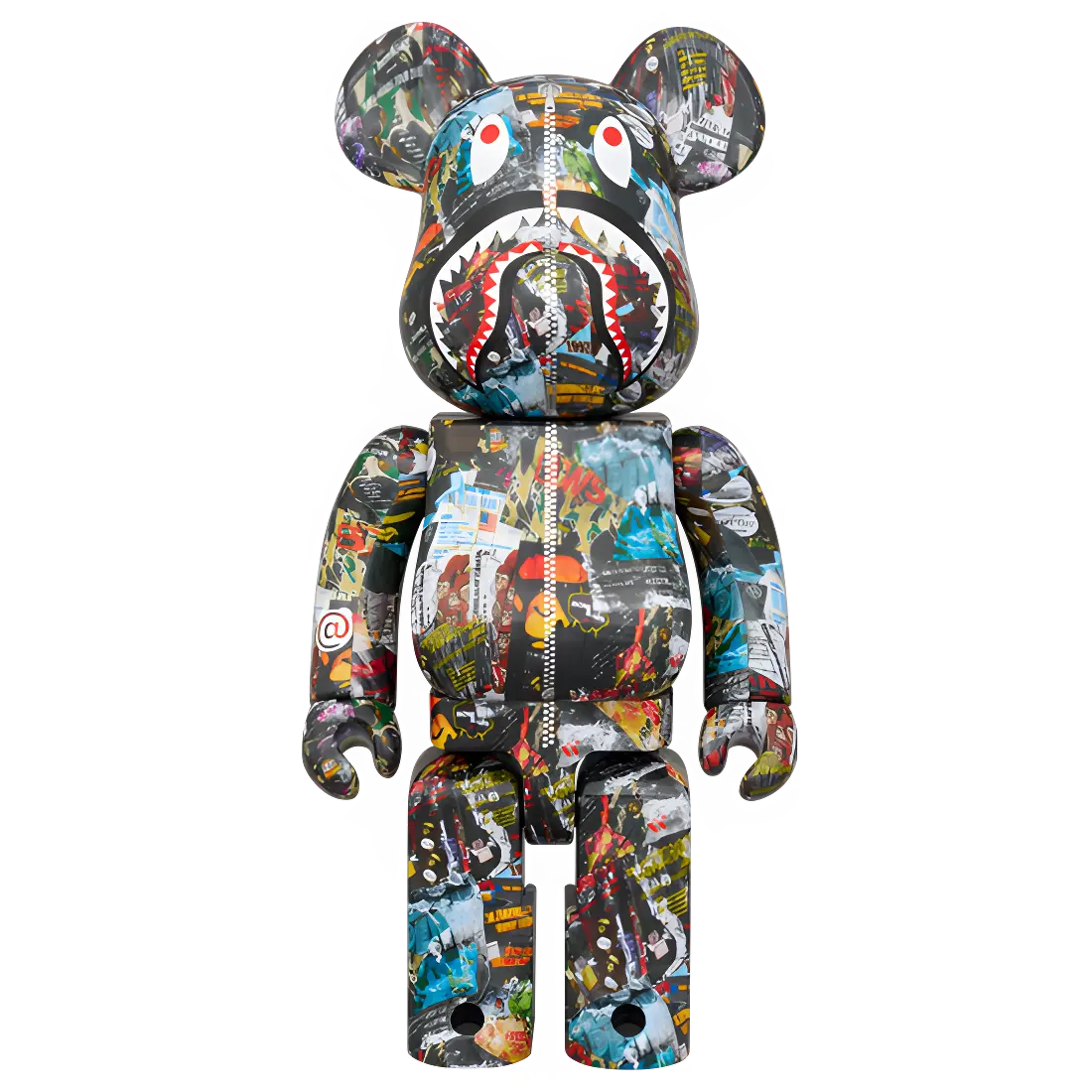 Bearbrick BAPE Legacy Camo Shark Navy 100%+400% Herstellerbild 6