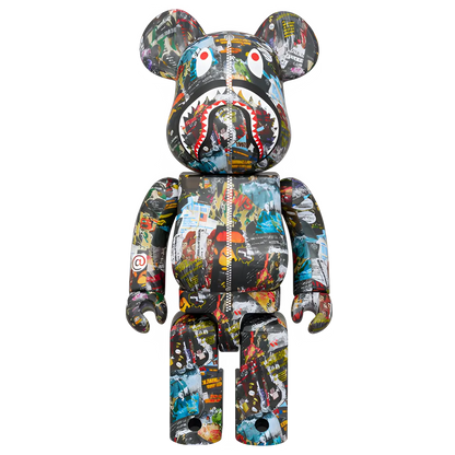Bearbrick BAPE Legacy Camo Shark Navy 100%+400% Herstellerbild 6