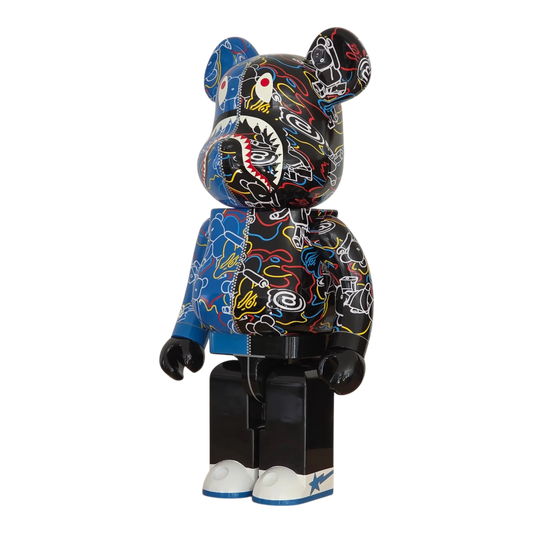 Bearbrick BAPE LINE Camo Shark 1000% schräg