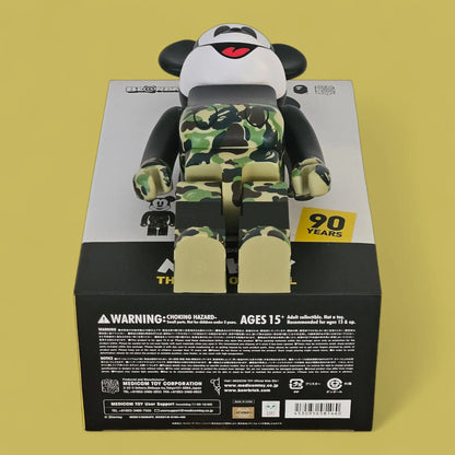 Bearbrick BAPE Mickey Mouse [The True Original] Camo Green Version 100%+400% Echtheitsmerkmale