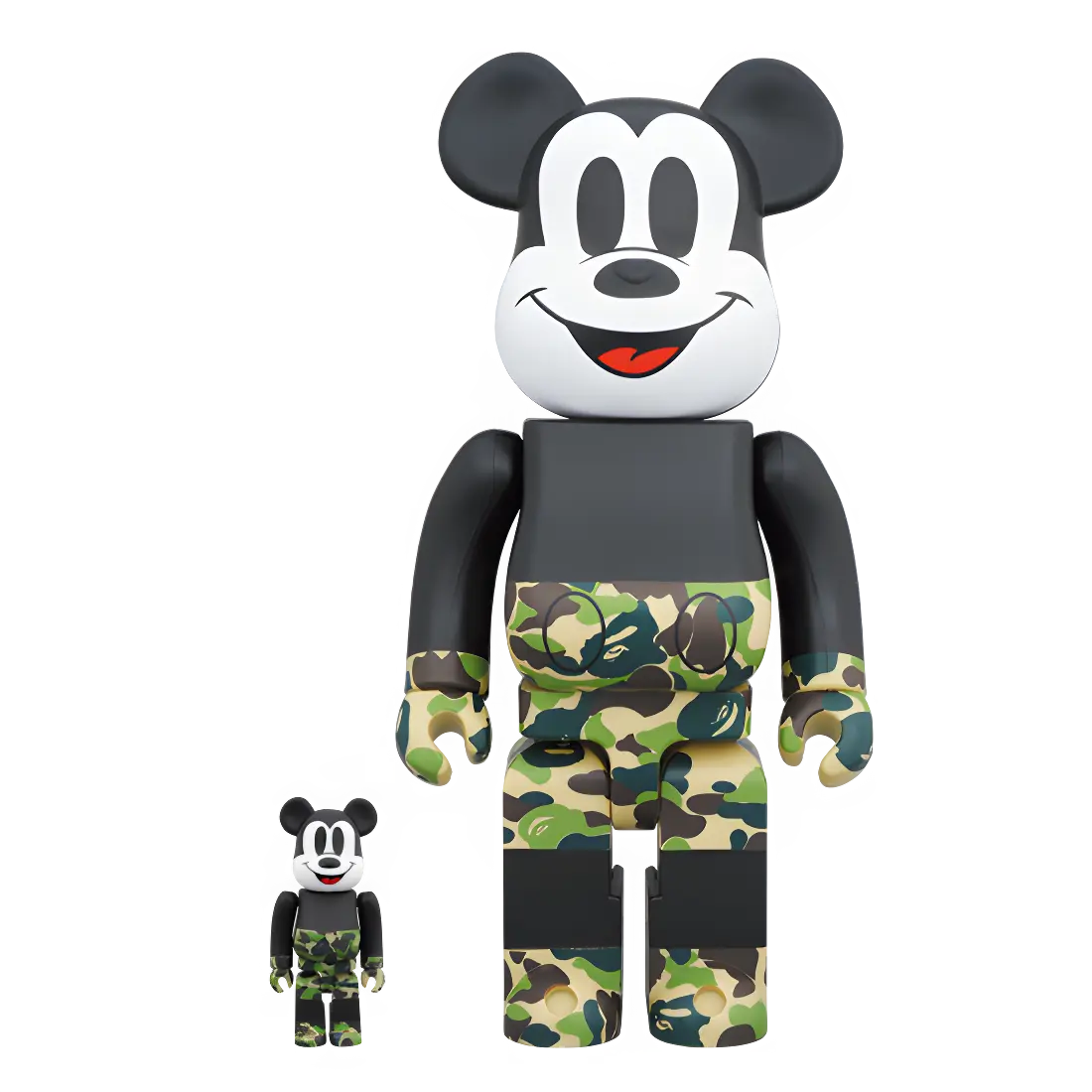 Bearbrick BAPE Mickey Mouse [The True Original] Camo Green Version 100%+400% Herstellerbild 1