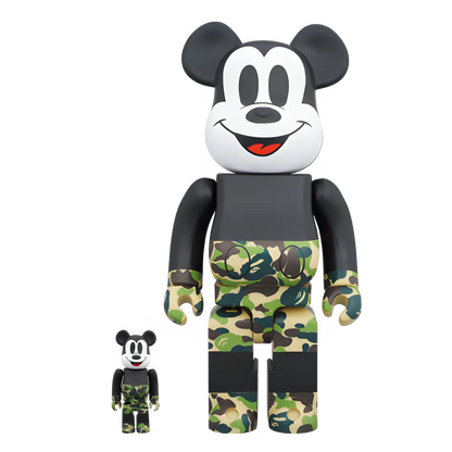 Bearbrick BAPE Mickey Mouse [The True Original] Camo Green Version 100%+400% Herstellerbild 1