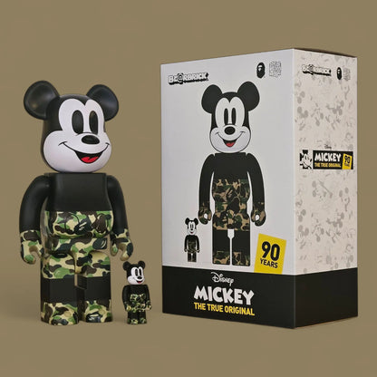 Bearbrick BAPE Mickey Mouse [The True Original] Camo Green Version 100%+400% mit Verpackung