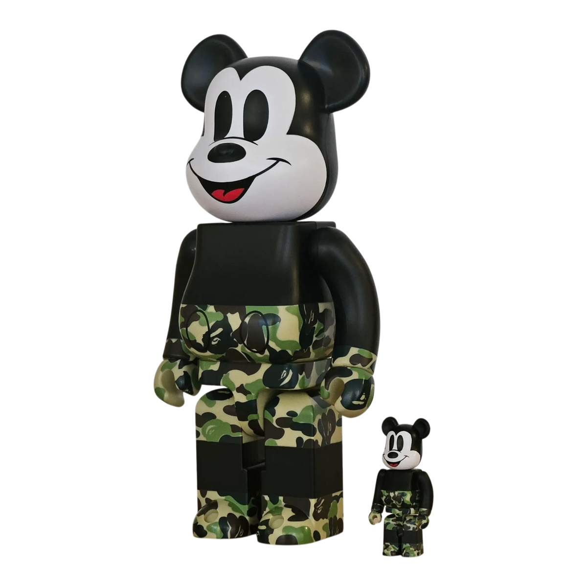 Bearbrick BAPE Mickey Mouse [The True Original] Camo Green Version 100%+400% schräg