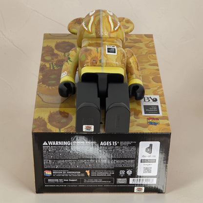 Bearbrick BAPE® × Van Gogh Museum Sunflowers Shark 100%+400% Echtheitsmerkmale