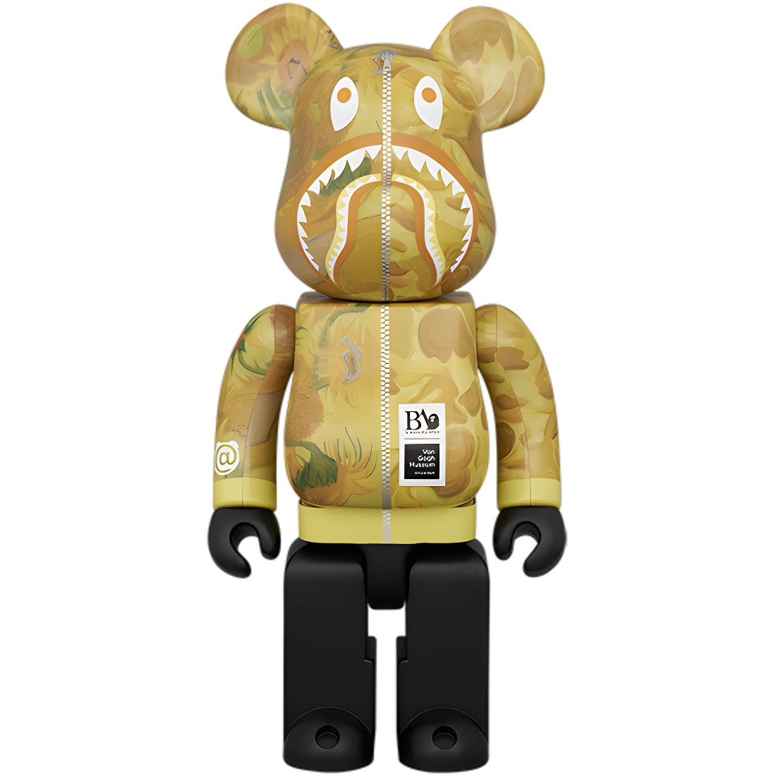 Bearbrick BAPE® × Van Gogh Museum Sunflowers Shark 100%+400% Herstellerbild 3