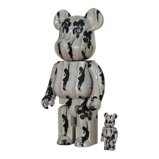 Bearbrick Brandalism "Flying Balloons Girl" 100%+400% schräg
