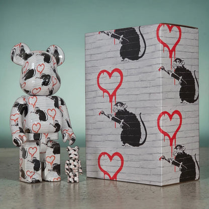 Bearbrick Brandalism "Love Rat" 100%+400% mit Verpackung