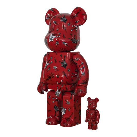 Bearbrick BUCK∞TICK Hisashi Imai Red Version 100%+400% schräg