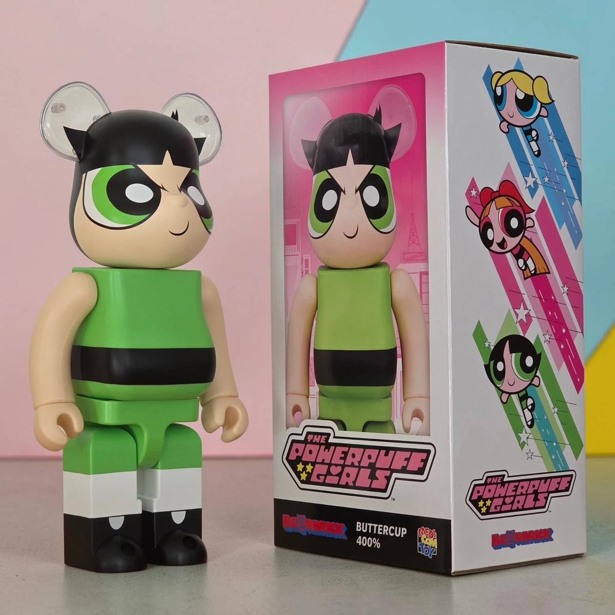 Bearbrick Buttercup [The Powerpuff Girls] 400% mit Verpackung