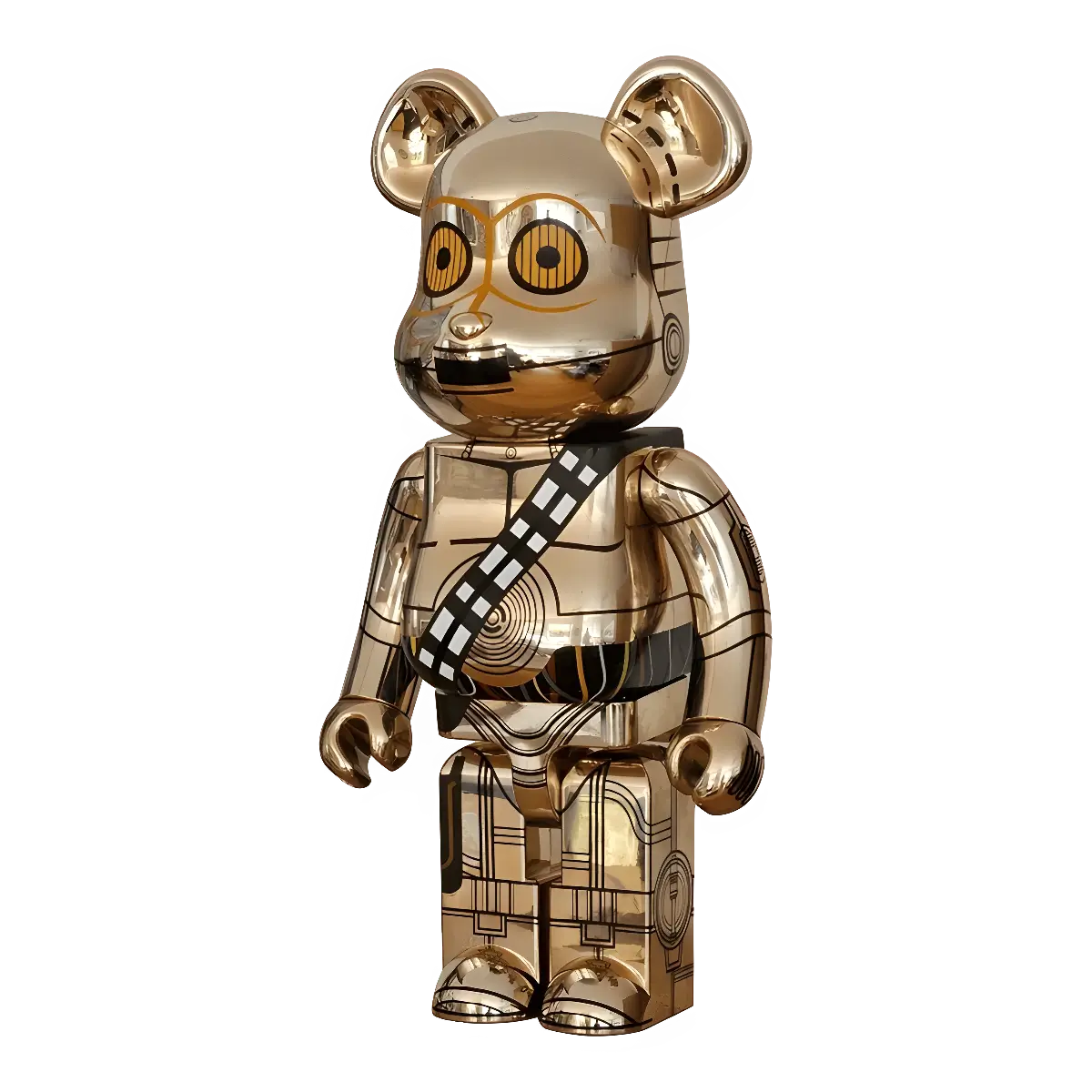Bearbrick C-3PO Gold Chrome Version 1000% schräg