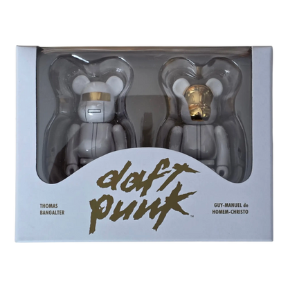 Bearbrick Daft Punk White Suits Version 2er-Set 100% Verpackungsvorderseite