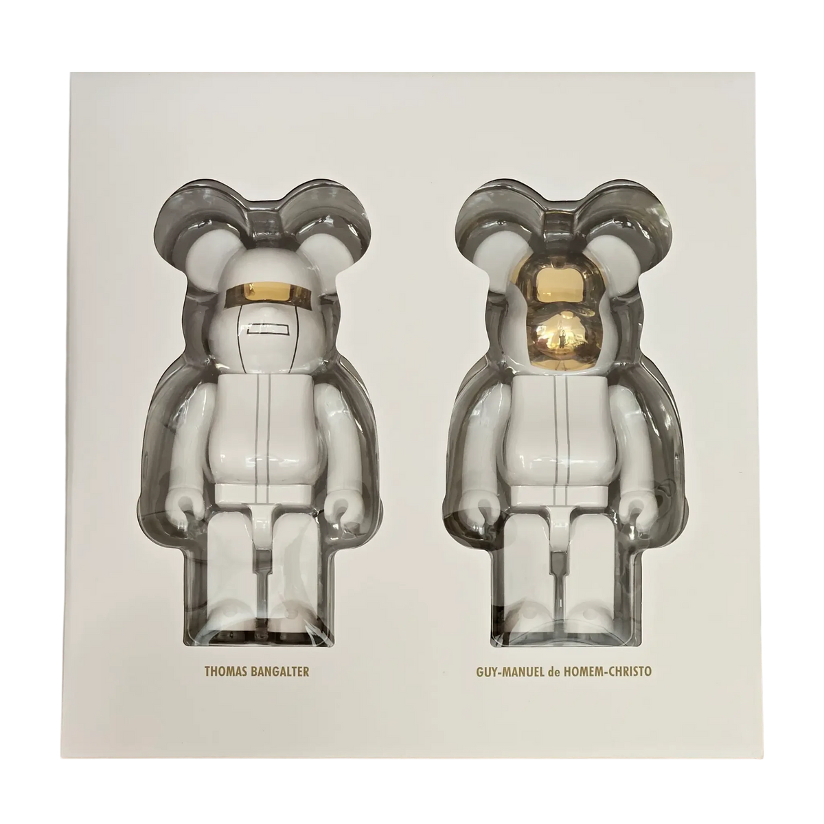 Bearbrick Daft Punk White Suits Version 2er-Set 400% Blick in die Verpackung
