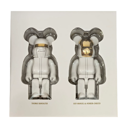 Bearbrick Daft Punk White Suits Version 2er-Set 400% Blick in die Verpackung