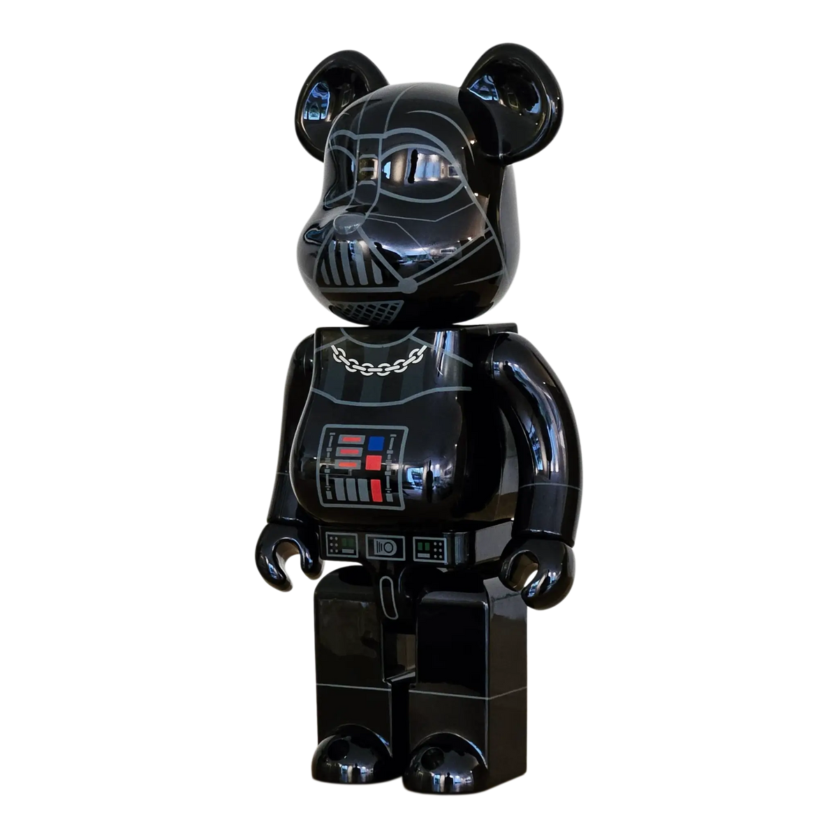 Bearbrick Darth Vader Chrome Version 400% schräg