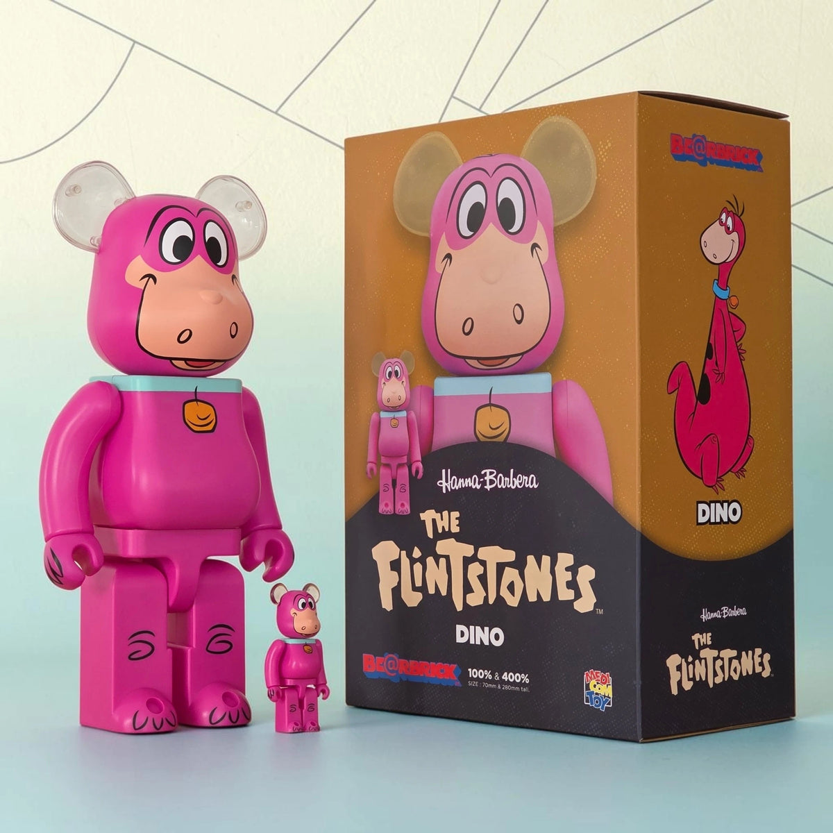 Bearbrick Dino [The Flintstones] 100%+400% mit Verpackung