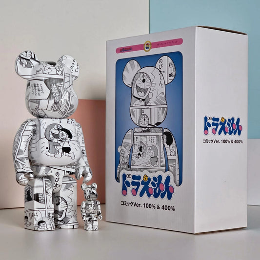 Bearbrick Doraemon Comic Version 100%+400% mit Verpackung