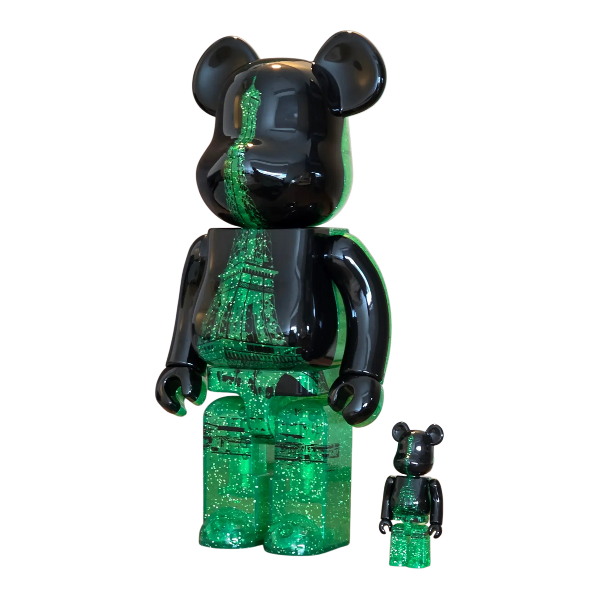 Bearbrick Eiffel Tower Green Dress Version 100%+400% schräg