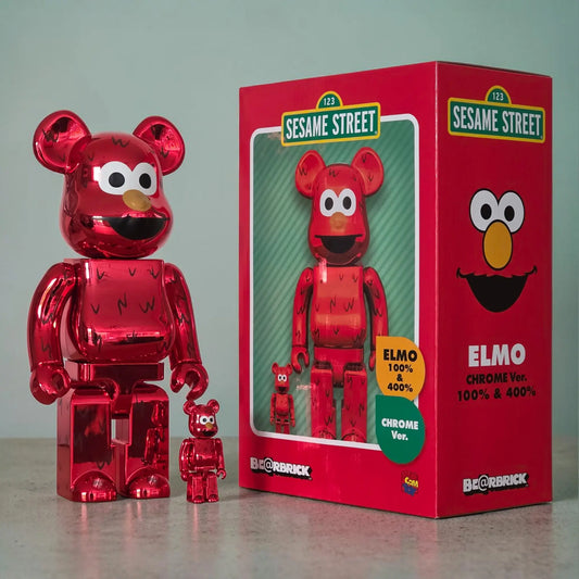 Bearbrick Elmo Chrome Version [Sesame Street] 100%+400% mit Verpackung