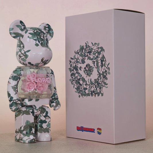 Bearbrick FLOR@ Pink Rose 400% mit Verpackung
