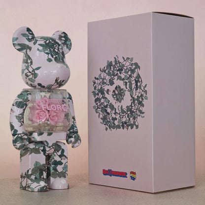 Bearbrick FLOR@ Pink Rose 400% mit Verpackung