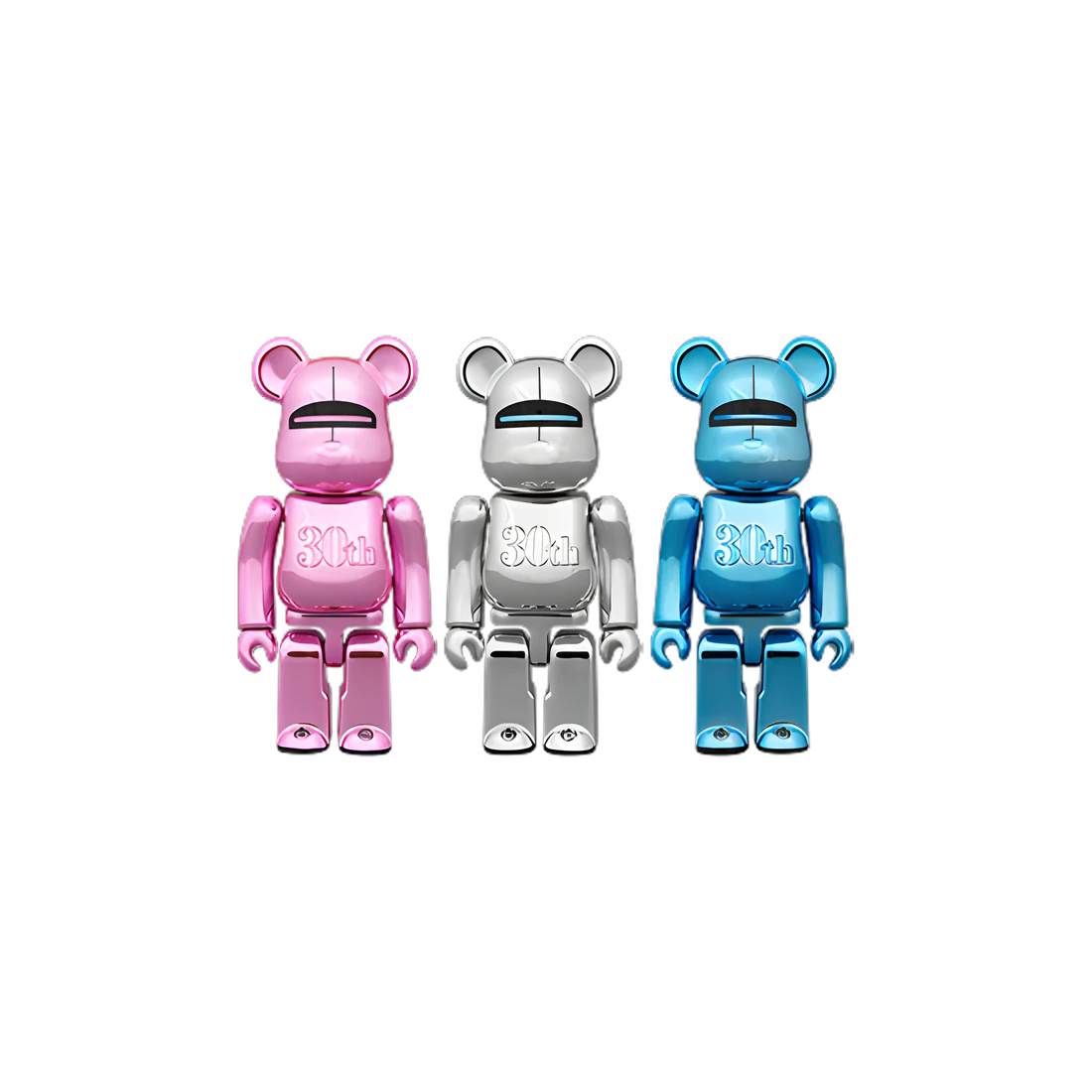 Bearbrick Hajime Sorayama Medicom Toy 30th Anniversary 3er-Set 100% Herstellerbild 1