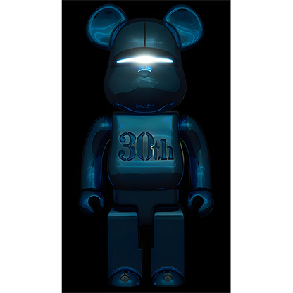 Bearbrick Hajime Sorayama Medicom Toy 30th Anniversary Model Blue 400% Herstellerbild 3