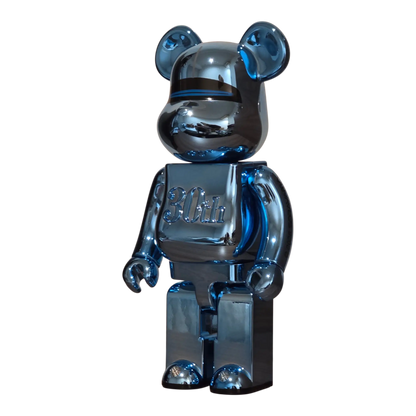 Bearbrick Hajime Sorayama Medicom Toy 30th Anniversary Model Blue 400% schräg