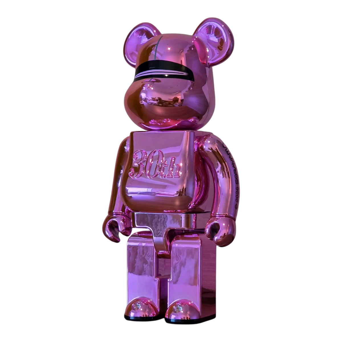 Bearbrick Hajime Sorayama Medicom Toy 30th Anniversary Model Pink 400% schräg